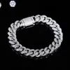 brand fashion woman Quality Goods Iced Out Diamond Hip Hop Jewelry Sterling Silver Moissanite Cuban Link Chain Bracelet