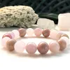 MG0866 Natural A Grade 10 mm Kunzite Bracelet Rose Quartz Rhodonite Yoga Mala Bracelet Women's Natural Gemstone Bracelet239w