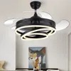 Art Led Chandelier Pendant Lamp Ceiling Fan With Light Nordic Bedroom Decor Restaurant Dining Remote Control