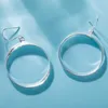 Boucles d'oreilles pendantes SA SILVERAGE en argent Sterling 925 véritable, ovale, grande goutte pour femmes, boule de pluie, bijoux fins