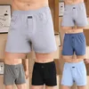 Calzoncillos 2023 hombres boxeadores corto rico algodón elástico paquete ropa interior pantalones cortos caseros de alta calidad calzoncillo hombre sólido transpirable boxeador