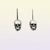 Boucle d'oreille tête de mort en argent Sterling 925, bijoux gothiques de fête de mariage pour filles Punk 2106181421474