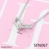 Cadeau romantique de luxe en or S925 collier de créateur en argent collier pendentif coeur d'amour pour femmes filles SFN6