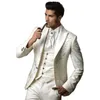 Men's Suits Suit Coat Vest Pants 3 Pieces Set / Nice Business Groom Wedding Embroidery Blazers Jacket Trousers Waistcoat