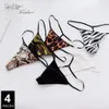 Women's Panties 4 Pcs Women Thongs And G Strings Cotton Set Solid Printed Female Panty Sexy Low Waist Underwear Lingerie2087