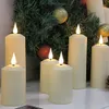 Candles Led Candle Rechargeable By usb With Flickering Flame Wedding Decorative Tealight Timed Remote Columnar 231009