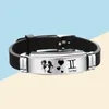 Charm Bracelets Stainless Steel Bangle Twelve Constellations Bracelet Silicone Personalized Adjustable For Couple Lover