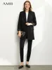 Costumes pour femmes Blazers AMII minimalisme Blazer pour femmes coréenne Sping lâche bureau dame veste mode noir solide femme costume 12321065 231009
