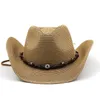 Szerokie brzegowe czapki wiadra czapki lato zachodni kowbojski kapelusz mężczyzna mody mody na zewnątrz plażowe czapki słomiane kapelusz sombrero hombre cowgirl jazzowa czapka 231009