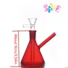 Commercio all'ingrosso MINI Narghilè colorato rosso Protable Glass Beaker Bong Heady water Dab Rig bong con ciotola per tabacco downstem maschio da 14 mm