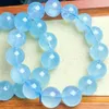 Link Bracelets Natural Aquamarine Bracelet String Charms Fashion Personalized Men Women Gemstone Jewelry Lovers Gift 1pcs 15/17mm