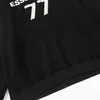 Autunm Men Fog Fleece Tracksuit Sweatshirts Hooed Letter Printing Essent Pullover Hoodies Man Long Sleeve Xl Essen Black