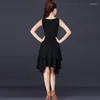 Scene Wear Latin Dance Dress Slip kjol ärmlös Slim-Fit Art Test Training Kvinnlig vuxen