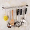 Kitchen Towel Hooks Home Pan Tools Storage Rack Punch Free Screw Fixed Hanger Organizer Utensils Stainless Steel Holder Wall Mounted Hanging Pot 231007