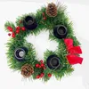 Kerzenhalter, Weihnachtsringe, Schmiedeeisenhalter, Ornament, Kranz, Zubehör, dekorativer Kandelaberständer, Weihnachtsdekoration