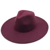 Cappello Fedora in feltro grande per donna Uomo Cappelli Fedora grandi Autunno Inverno Cappelli a tesa larga vintage Cappellino jazz da donna Cappellino da uomo Tinta unita Trilby Festa di Natale 9,5 cm 26 colori