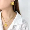 Hänge halsband usenset unik cirkulär spot design guldpläterade cymbaler form pärla inlagda nacktillbehör