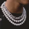 Girocolli di alta qualità ghiacciati 5A cubic zirconia cz gioielli chiari pavimentati hiphop bling cluster collana da tennis per uomo boy198S