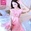Women's Sleepwear Girls Female Summer Nightgown Lady Silk Sleepdress Artificial Chiffon Sexy Homedress B-6645