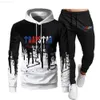 Men's Jackets Tracksuit Trapstar Brand Printed Sportswear t Shirts 16 Colors Warm Two Pieces Set Loose Hoodie Sweatshirt Pants Jogging 2206154srb