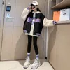 자켓 스프링 가을 십대 소녀 재킷 어린이 패션 야구 유니폼 스포츠 코트 생일 선물 4 6 8 10 12 14 년 아이의 옷 231007