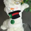 Ropa para perros 1 pieza Ropa para mascotas Otoño/Invierno Abrigo de muñeco de nieve de Navidad engrosado con hebilla de cuerda de remolque Adecuado para perros pequeños y medianos 231009