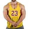 Débardeurs pour hommes NO.23 Wear Fashion Coton T-shirt sans manches Hommes Fitness Muscle Shirt Mens Singlet Bodybuilding Entraînement Gym Gilet