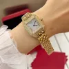 Square Designer Diamond Watch High Quality Quartz Movement Size 27x37 Rostfritt stålarmband Womens Anti Fading Fashion Watches