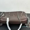 Chaîne fourre-tout glands Shopper sac sous les bras épaule aisselles fourre-tout sacs femmes moyen sac pour ordinateur portable grand sac à main en cuir de vachette lisse rétro matériel pochette