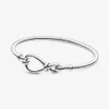 Högpolsk 100% 925 Sterling Silver Infinity Knot Bangle Fashion Bröllop Engagemangsmycken gör för kvinnor gåvor309b