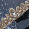Grampos de cabelo feminino baile bandana cristal prata cor strass liga coroa headwear nupcial tiara ornamentos
