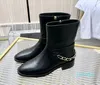 2023 Designer Damen glänzendes Leder Nylon Hailf Stiefel Martin Ankle Booties Echtes Leder Kampfstiefel Damen Winter Plateauschuhe Box -N118