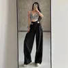 Pantalons pour femmes Casual Femmes Creux Out All-Match Chic Vintage Bandage Streetwear Sexy Taille Haute Hip Hop Mode Ulzzang Y2K