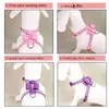 Dog Collars Leashes Pet Chest Harness Rhinestone Bow Small Traction Rope Walking Cat Coleira Para Cachorro Accessories 231009