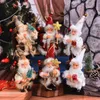 Kerstversiering van 22 cm, staande pluche doek, beeldje van de Kerstman, kleine poppendecoraties, hangers voor kerstvakantiecadeaus