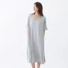 Vêtements de nuit pour femmes printemps été chemise de nuit modal col en V robe à manches courtes vêtements de maison amples chemises de nuit longues confortables femmes chemise de nuit