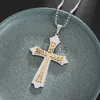 Ожерелья с подвесками, христианский двойной крест, подвеска из нержавеющей стали, изысканное ожерелье с узором в виде дерева из циркона, мужское и женское ожерелье-амулет в стиле хип-хоп, ювелирные изделия x1009