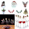 10st/set julglasskoppkort Santa Claus Hat vinglasdekor ORUMENTS JUNDORATIONER NAVIDAD NOEL Nyårspresenter