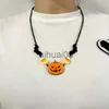 Pendant Necklaces Personalized Halloween Dark New Gothic Bat Pumpkin Candy Pendant Collar Chain for Men and Women Street Hip Hop Necklace x1009