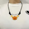 Pendant Necklaces Horror Witch On Broom Ghost Halloween Necklace Hallowmas Cosplay Bleeding Bat Black Cat Castle Evil Pumpkin Pendant Necklace x1009