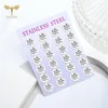 Stud Earrings Fashion Life Of Tree Jewelry Wholesale Stainless Steel Set 12 Pairs Lot Ear Piercing Women Accessories Girls Gifts