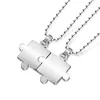 Chaînes 1 paire pendentif en acier collier amant jumelé Puzzle forme colliers pour femmes hommes mode Couple bijoux cadeaux K6Z8