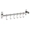 Kökshandduk Hooks Home Pan Tools Storage Rack Punch Free Screw Fixed Hanger Organizer redskap Rostfritt stål Hållare Väggmonterad hängande potten 231007