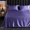 Sängkläder sätter silkeslen fyrstycken set europeisk stil silkes sömn ren täcke täcke 4st säng 231009