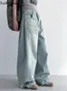 Kadınlar için kadın pantolon Koreli kot pantolon yüksek bel moda y2k geniş bacak sokak kıyafeti gündelik denim pantolonlar vintage düz pantalon femme