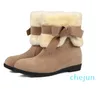 The Mid-tube Snow Increase In Fashion And Classic Two-wear Women's Bow Warm Shoes