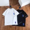 21ss mannen bedrukte t-shirts polo designer Rood label Kleur letters mouw parijs kleding heren shirt tag Losse stijl zwart wit228E