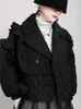 Trench da donna Cappotto in cotone imbottito Parka con volant Giacca corta irregolare a maniche lunghe Moda donna Autunno Inverno 2023