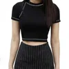 Euramerican Harajuku Y2K Green Sweet Girl Slim Fit Топ с принтом черепа Забавная одежда с ретро-рисунком Cutting Fried Street Girl Футболка Harajuku с короткими рукавами