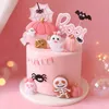 Andra evenemangsfestleveranser Pink Boo Spider Ghost Pumpkin Happy Halloween Cake Toppers Trick or Treat Dessert Decoration 231009